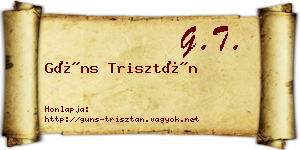 Güns Trisztán névjegykártya